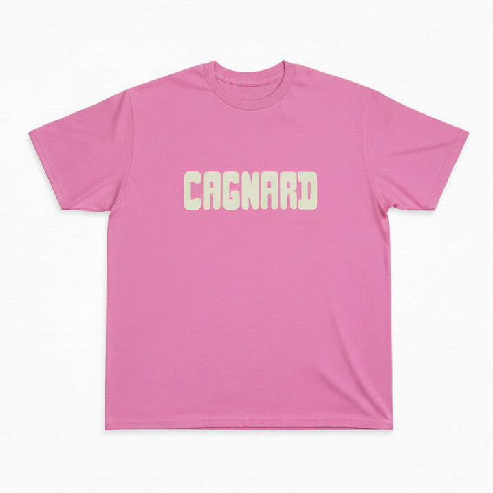 T shirt CAGNARD rose logo jaune