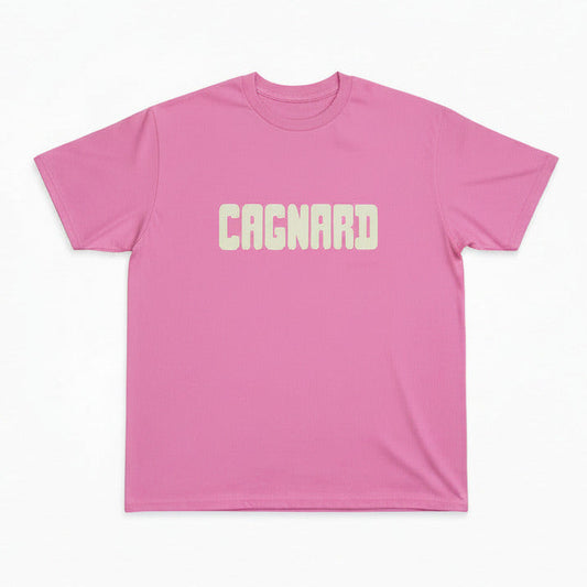 T shirt CAGNARD rose logo jaune