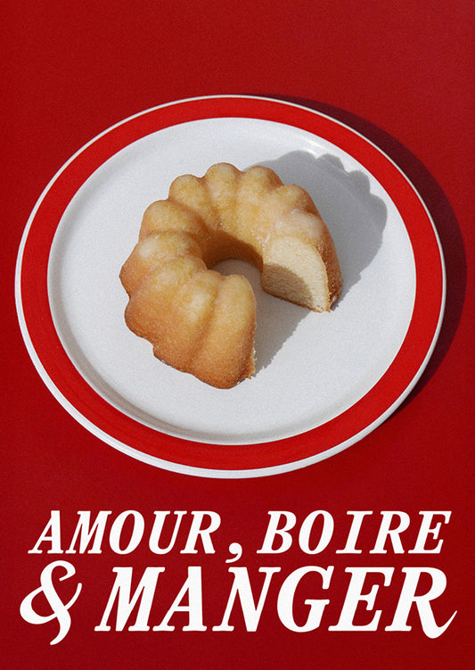 Carte postale "Amour, boire et manger"