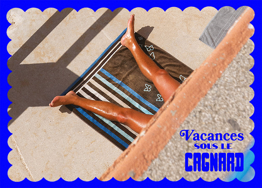 Carte postale "Vacances sous le Cagnard" Bleue